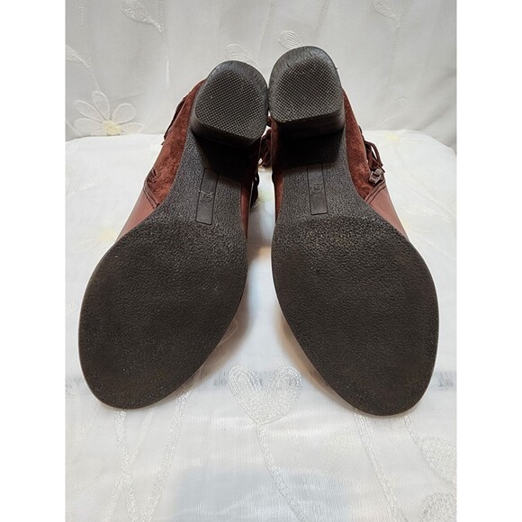 NEW DIRECTIONS JOJO WOMEN 9 DARK BROWN CEDAR WEDGES CONTEMPORARY STYLISH BOOTIES - Picture 5 of 13